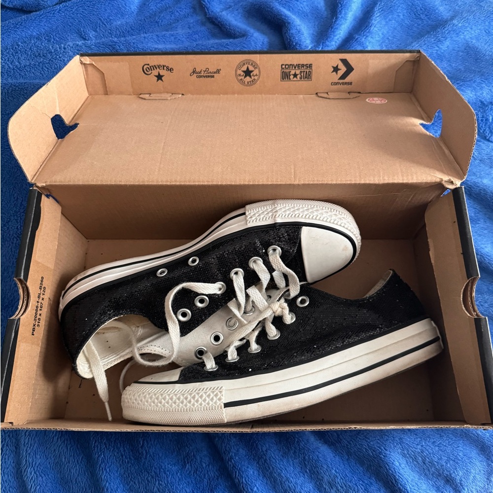 Black Sequin Converse